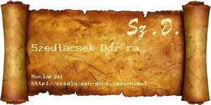 Szedlacsek Dóra névjegykártya